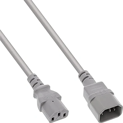 Afbeelding van C13 C14 stroomkabel voor UPS/PDU 3x 0,75mm / grijs 1,8 meter