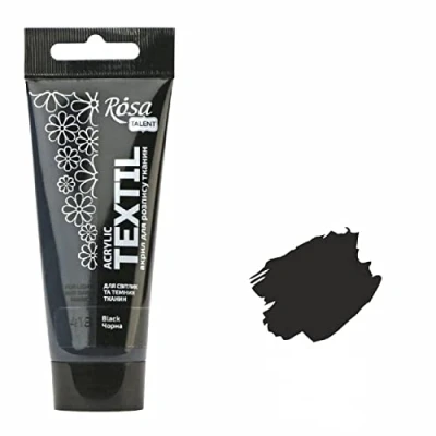 Afbeelding van Krevo Art Stofverf, wasbestendig, textielverf, zwart, acrylverf op waterbasis, tube van 60 ml, textielverf wasmachinebestendig om vast te zetten, dekkend voor lichte en donkere stoffen