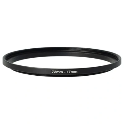 Afbeelding van vhbw Step up ring adapter van 72 mm naar 77 voor cameralens filteradapter, metaal, zwart