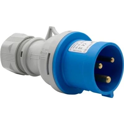 Afbeelding van Brennenstuhl CEE stekker met grondcontact, 3 polig, voor buiten, 230 V/32 A, schroefbare aansluiting, gebruik buitenshuis, camping, camper, bouwplaats, IP44, 32 A