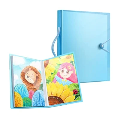 Afbeelding van Warooma A3 Diamond Painting Storage Book Kits Schets Schilderen Kunst Portfolio Draagbare Collectiemap, Diamant voor Volwassenen Accessoires met 30 Pocket Slevees Protectors, Blauw, A3, mode