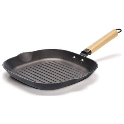 Afbeelding van Qulinart by Brandt, ultralichte gietijzeren pan met antiaanbaklaag in honingraatvorm (grill, 28 cm)