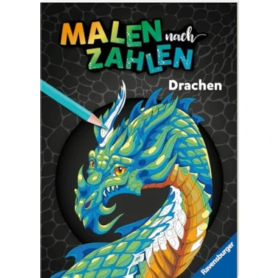 Afbeelding van Ravensburger Malen nach Zahlen Drachen 32 Motive abgestimmt auf Buntstiftsets mit 24 Farben (Stifte nicht enthalten) Malbuch nummerierten Ausmalfeldern für fortgeschrittene Fans der Reihe