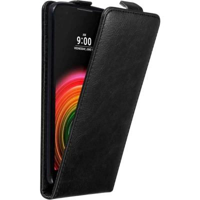 Afbeelding van Cadorabo Hoesje geschikt voor LG X POWER in ZWARTE NACHT Beschermhoes Flip Case Cover magnetische sluiting