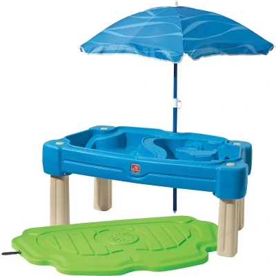 Afbeelding van Step2 Play Up Zand &amp; Watertafel Geschikt voor Kinderen vanaf 2 Jaar Met Afdekhoes 58,4 x 107,9 61 cm Eenvoudig in elkaar zetten Blauw