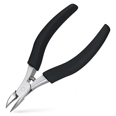 Afbeelding van URAQT teennagelknipper voor ingegroeide of dikke teennagels, precisie nagelknipper, mannen en vrouwen, heavy duty roestvrijstalen nagelschaartje met zachte handgreep beschermhoes