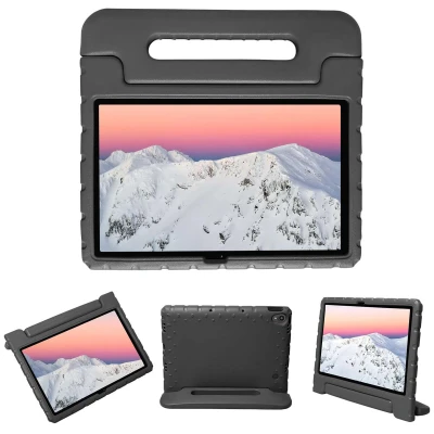 Afbeelding van Lenovo Tab P11 Plus Hoes: iMoshion Kidsproof Backcover met handvat Shockproof/Valbescherming Softcase,Backcover Zwart Siliconen En TPU (zacht)