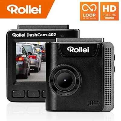 Afbeelding van Rollei Dashcam 402 met GPS en G Sensor, Rechts Conforme Autocamera Vooraan, 1080p Full HD, Voor Bewaking rn Parkeerbewaking, Zwart