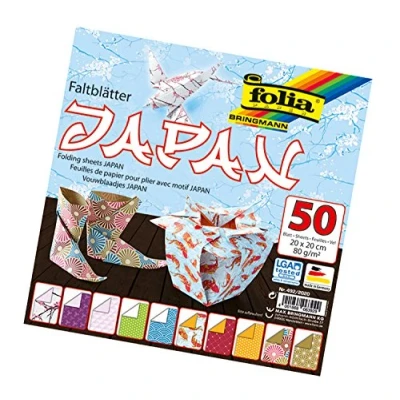 Afbeelding van folia 492/2020 vouwbladen Japan, 20 x cm, 80 g/m², 50 vellen gesorteerd in 10 motieven ideaal voor prachtige vouwfiguren en vormen