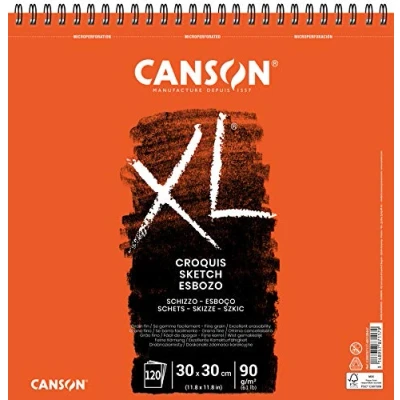 Afbeelding van Canson 200787117 XL schetsblok, licht korrelig, 90 g/m², 120 vellen per blok &quot;spiraal aan de korte zijde&quot;, 300 x mm, crème