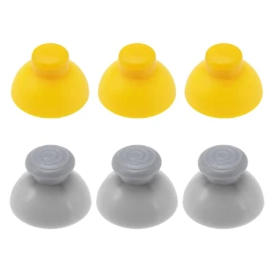 Afbeelding van EMSea 6 Stks Analoge Joysticks Caps Vervanging Compatibel met Nintendo GameCube Controller Stick Covers Accessoires ABS Geel &amp; Grijs