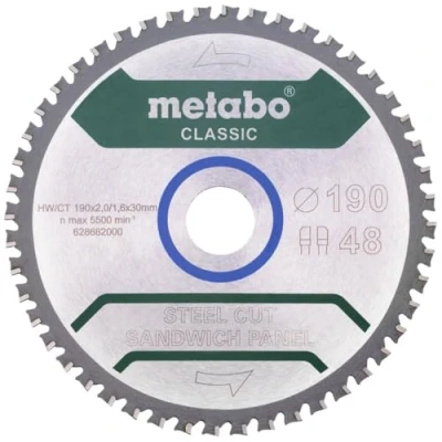 Afbeelding van Metabo 628684000 Cirkelzaagblad 190 x 30 mm Aantal tanden: 48 1 stuk(s)