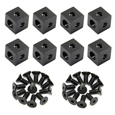 Afbeelding van Befenybay 8 STKS Zwarte Hoek Beugel Kubus (20x20x20mm) voor 6mm Slot Aluminium Extrusie Profiel 2020 Serie (Cube Corner 8ST)