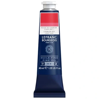 Afbeelding van Lefranc Bourgeois 301762 Fijne olieverf van uitstekende kwaliteit, lichtecht met een gelijkmatige consistentie, tube 40 ml, ideaal voor spieraammen, canvas, schilderbord Cadmiumrode lichtkleur