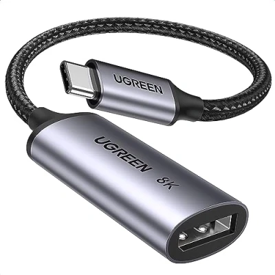 Afbeelding van UGREEN USB C DisplayPort Adapter 8K@60Hz 4K@144Hz/120Hz naar Display Port voor M1 MacBook Mac Mini