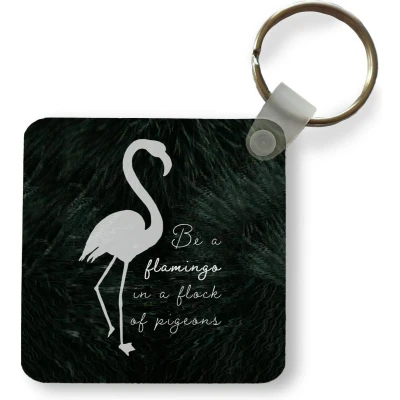 Afbeelding van Sleutelhanger Uitdeelcadeautjes Flamingo Vogel Quotes Plastic