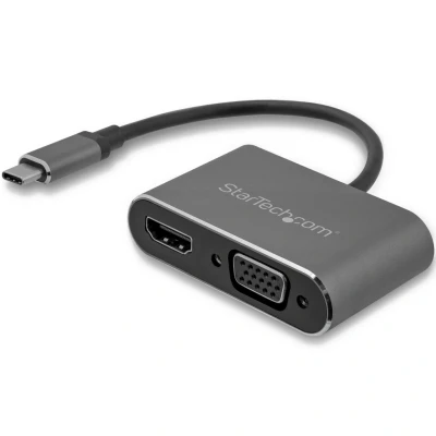 Afbeelding van USB C to VGA/HDMI Adapter Startech CDP2HDVGA Black