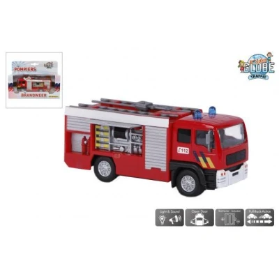 Afbeelding van Kids Globe Brandweerauto Tankauto Metaal Licht Geluid 13 cm