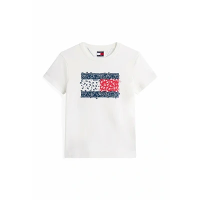 Afbeelding van Tommy Jeans FLAG Tshirt print, Dames, Maat: XXS, Ecru