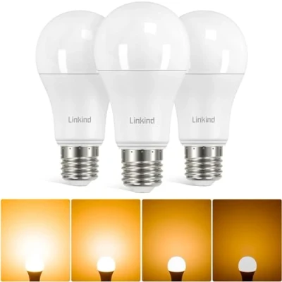 Afbeelding van Linkind E27 fitting, 3 stuks, 13 W, vervangt 100 watt, 2700 kelvin, warm wit, 1521 lumen, A60 Edison lamp met 220 graden stralingshoek, dimbare ledlamp