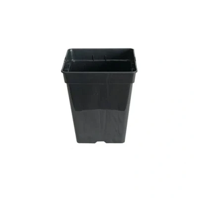 Afbeelding van Growmania Set van 5 vierkante bloempotten voor planten, zwart, 25 l, kunststof bloempot, 33 x 35 cm