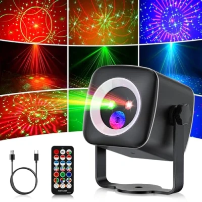 Afbeelding van Gobikey Discobal, muziekgestuurd, discolicht, partylicht, 60 verschillende patronen, stroboscoopeffect, partylicht met afstandsbediening en 2 m USB kabel voor familie, feesten, clubs, verjaardagen,