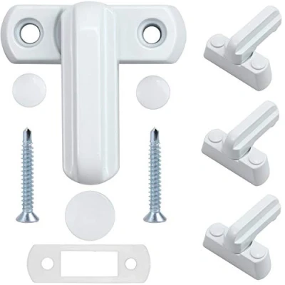 Afbeelding van 4 Pack Sash Jammer Blocker Deur &amp; Raamslot Anti Diefstal Extra Huisbeveiliging voor PVC/uPVC ramen en deuren Wit