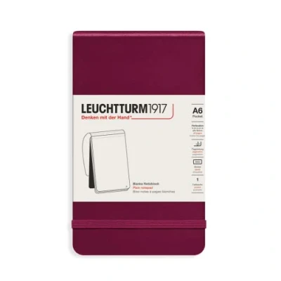 Afbeelding van Leuchtturm1917 A6 Pocket Notitieblok Blanco Port Red