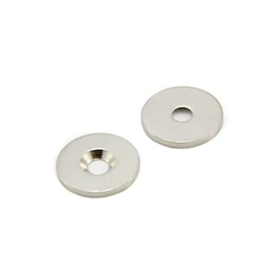 Afbeelding van Verzonken stalen schijf voor het gebruik van magneten, Hang Artwork of Noticeboards 20mm dia x 2mm dik 4mm gat Pack 10