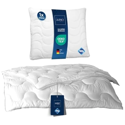 Afbeelding van LILENO HOME dekbed 135 x 200 cm set met kussen vierseizoenen hoofdkussen 80 als deken en antibacteriële uitrusting kookvast tot 95 C