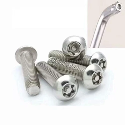 Afbeelding van 6 stks M6 x 30 mm Beveiliging Anti diefstal Rvs Dome Knop Hoofd Torx Schroeven Bout + Sleutelsleutel