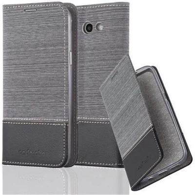 Afbeelding van Cadorabo Hoesje geschikt voor Samsung Galaxy J7 2017 US Version in GRIJS ZWART Beschermhoes met magnetische sluiting, standfunctie en kaartvakje Book Case Cover Etui