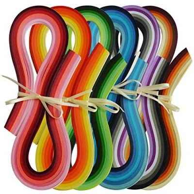 Afbeelding van JUYA Papieren quilling set 720 strepen 36 kleuren 54 cm lengte/stroken papierbreedte 7 mm