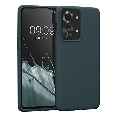 Afbeelding van kwmobile telefoonhoesje geschikt voor OnePlus Nord 2T 5G Hoesje met siliconen coating Smartphone case in leisteen