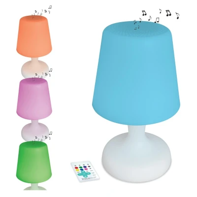 Afbeelding van Decotech Luidspreker met feestverlichting Bluetooth®, 8W, lichteffecten, oplaadbare batterij, wit / multicolor, BTL035