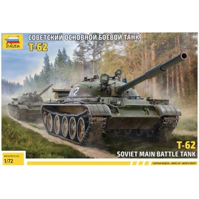Afbeelding van 1:72 Zvezda 5077 Soviet Main Battle Tank T 62 Plastic Modelbouwpakket
