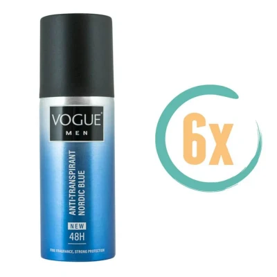 Afbeelding van 6x Vogue Nordic Blue Deospray 150ml