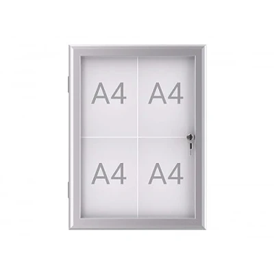 Afbeelding van MAUL Maulexcite, afmetingen 4 x A4, aluminium frame, vlakke constructie, glazen deur, met slot