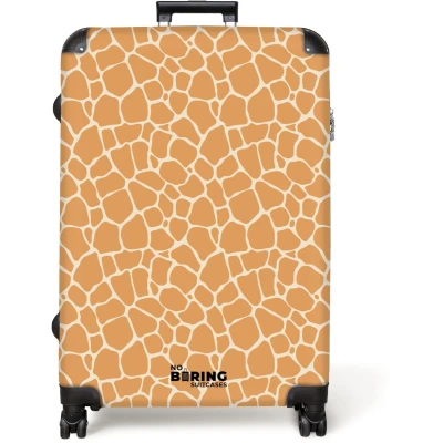 Afbeelding van NoBoringSuitcases.com® Koffer groot Reiskoffer lichtgewicht Giraffe geel mozaïek Rolkoffer met 4 wielen Grote trolley XL 98 liter bagage