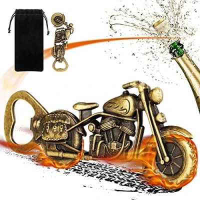 Afbeelding van LKKCHER Motorbike flesopeners, bronzen motorcadeaus voor mannen, kerstverjaardagscadeaus vader, hem, echtgenoot, vriend, cadeau biker, biergeschenken