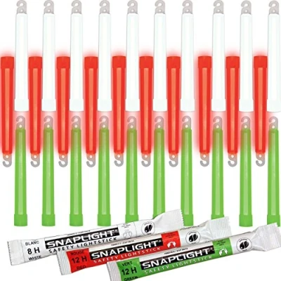Afbeelding van Cyalume SnapLight 15 cm ultra heldere breeklichten 30 stuks met haken aan het einde (10 8 uur in wit, 10 12 rood, u groen)