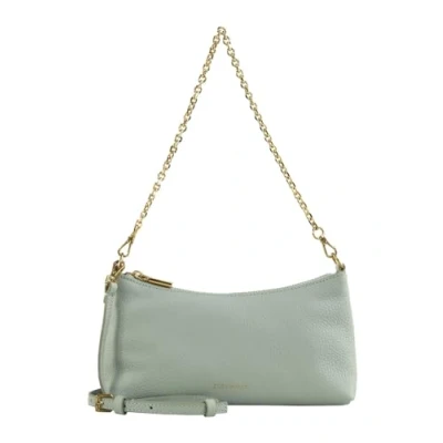 Afbeelding van COCCINELLE Leren schoudertas Aura Mini Bag Grained Leather Snow Lichtblauw