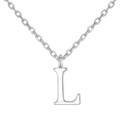 Afbeelding van Philip Jones Sterling zilveren initiaal L ketting, zilver