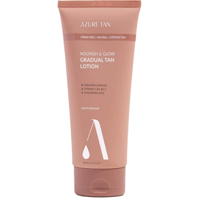Afbeelding van Nourish &amp; Glow Gradual Tanning Lotion LIGHT TO MEDIUM 200ml, Azure Tan