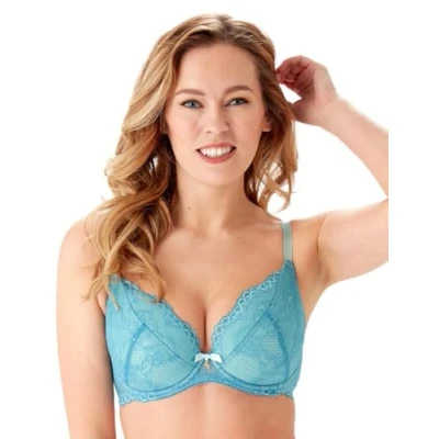Afbeelding van Gossard Dames Superboost Lace Padded Plunge BH, Ocean Blue, 28G, Oceaan Blauw, 60J