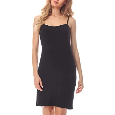 Afbeelding van Merry Style MS MS10 203 UW Dames Onderjurk Nachthemd kort V neck verstelbare Spaghetti bandjes Viscose Zwart 4XL