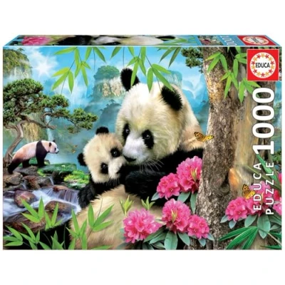 Afbeelding van Legpuzzel 1000 stukjes Panda&#039;s Educa puzzel