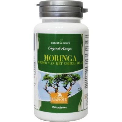 Afbeelding van Hanoju Moringa Oleifera Heelblad 500mg, 180 tabletten