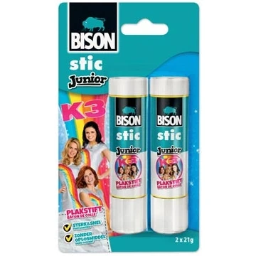 Afbeelding van Lijmstick Bison Junior 2 stuks (Uitwasbaar, 21 gram, K3)