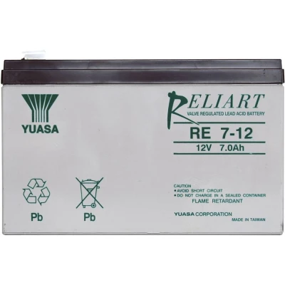 Afbeelding van Yuasa RE7 12 Loodaccu V 7 Ah Loodvlies (AGM) (b x h d) 151 98 65 mm Kabelschoen 6.35 Onderhoudsvrij